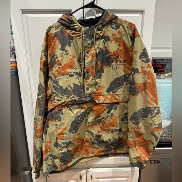 Harley-Davidson Camo Jacket with Orange and Gray - Picture 2 of 5